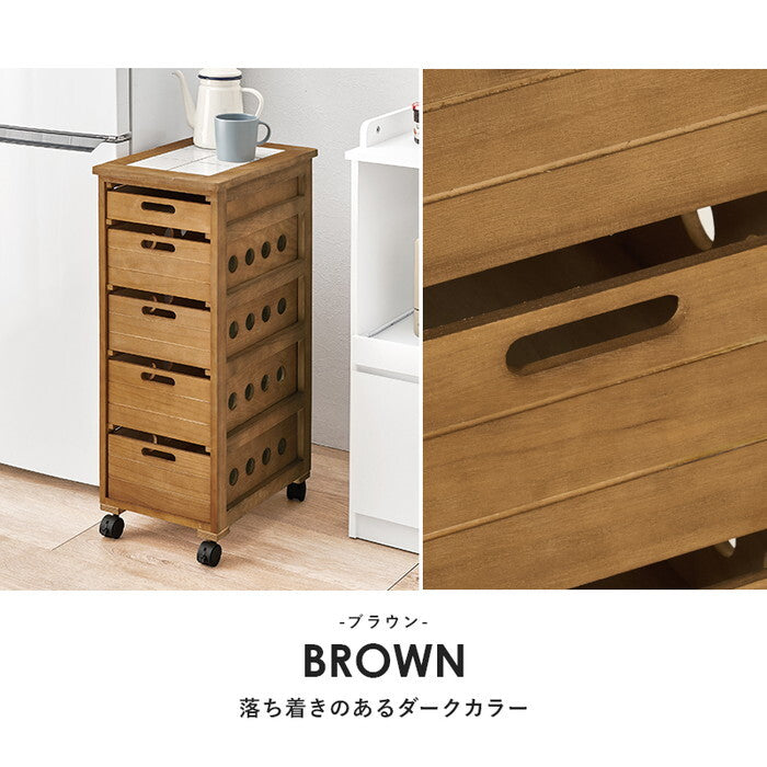 ストッカー ブラウン 幅30×奥行40×高さ79cm MUD-6782 hgs-3000004687の画像