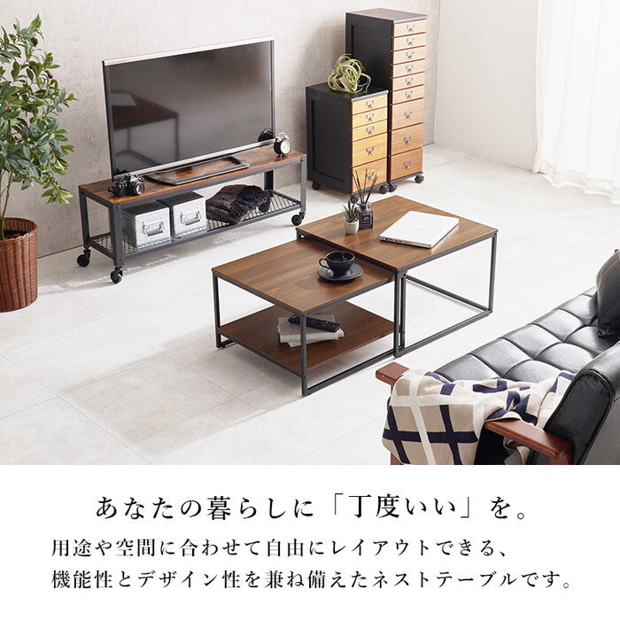 ネストテーブル ブラウン マーブルグレー ナチュラルブラック ナチュラルホワイト KT-3775 hgs-3000004702の画像