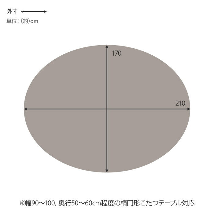 薄掛けコタツ布団 アイボリー グレージュ 幅210×奥行170cm ポカUF950 hgs-3000004940の画像