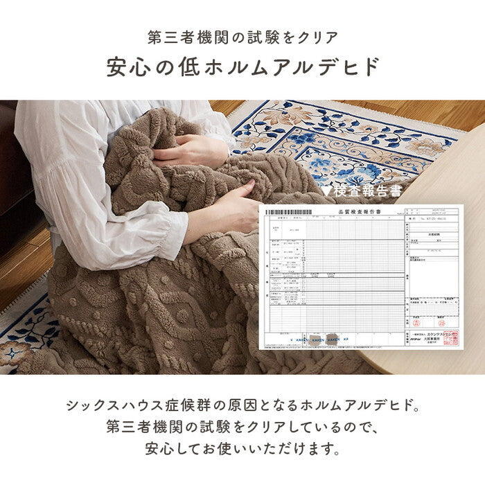 薄掛けコタツ布団 アイボリー グレージュ 幅210×奥行170cm モクモクUF950R hgs-3000004968の画像