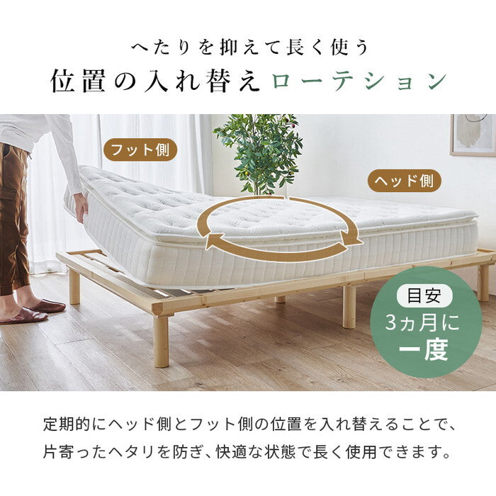 ピロートップ付きマットレス シングル（ポケット） ブラック ホワイト 幅97×奥行195×高さ23cm KM-3322S hgs-3000005179の画像