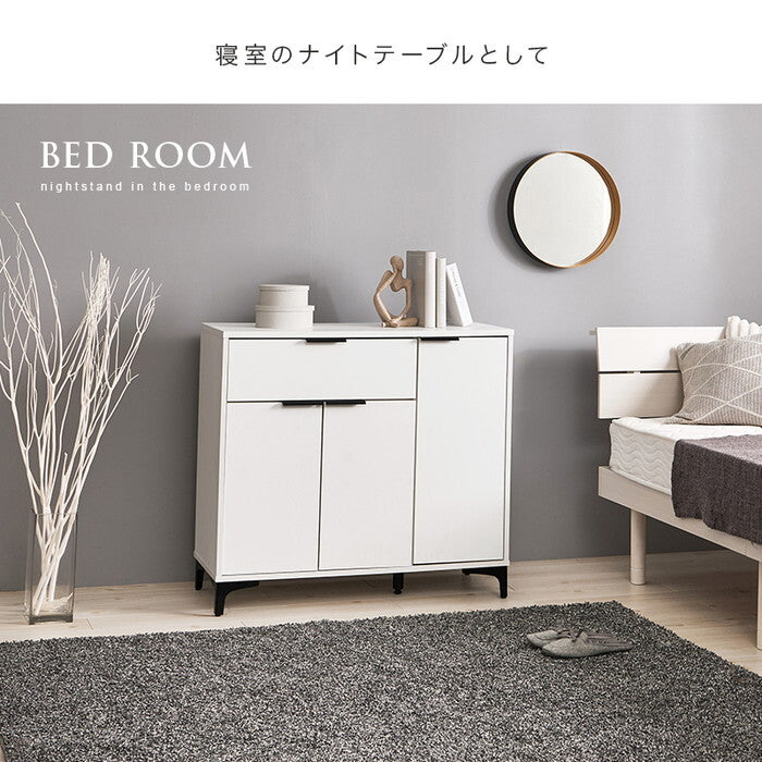 キャビネット ダークブラウン ナチュラル ホワイトウォッシュ 幅90×奥行40×高さ82cm RCC-1538 hgs-3000005224の画像
