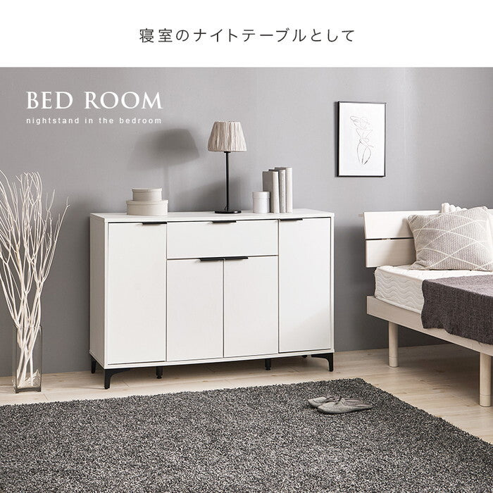 キャビネット ダークブラウン ナチュラル ホワイトウォッシュ 幅120×奥行40×高さ82cm RCC-1539 hgs-3000005227の画像
