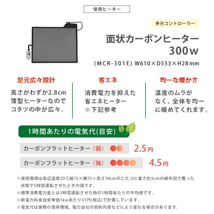 こたつ＋うす掛け布団 ２点セット アイボリー グレージュ こたつ：幅115×奥行70×高さ40cm フェイトポカ hgs-3000005547の画像