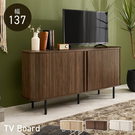 ＴＶボード ブラウン ナチュラル ホワイト 幅137×奥行40.5×高さ67cm RTV-1413 hgs-3000005744の画像