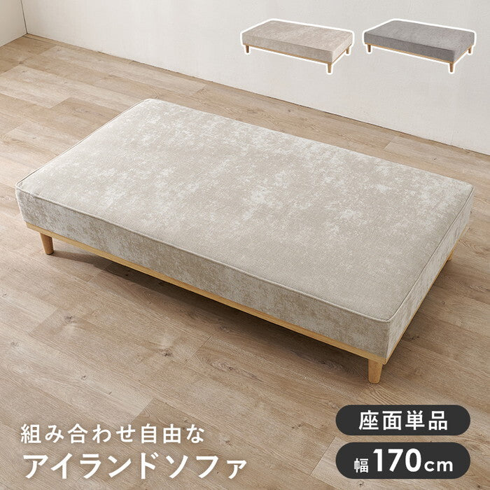 ソファ（２人掛け用座面のみ） アイボリー ライトグレー 幅170×奥行94×高さ38/24cm ユニオン-2PBS hgs-3000005794の画像