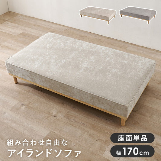 ソファ（２人掛け用座面のみ） アイボリー ライトグレー 幅170×奥行94×高さ38/24cm ユニオン-2PBS hgs-3000005794の画像