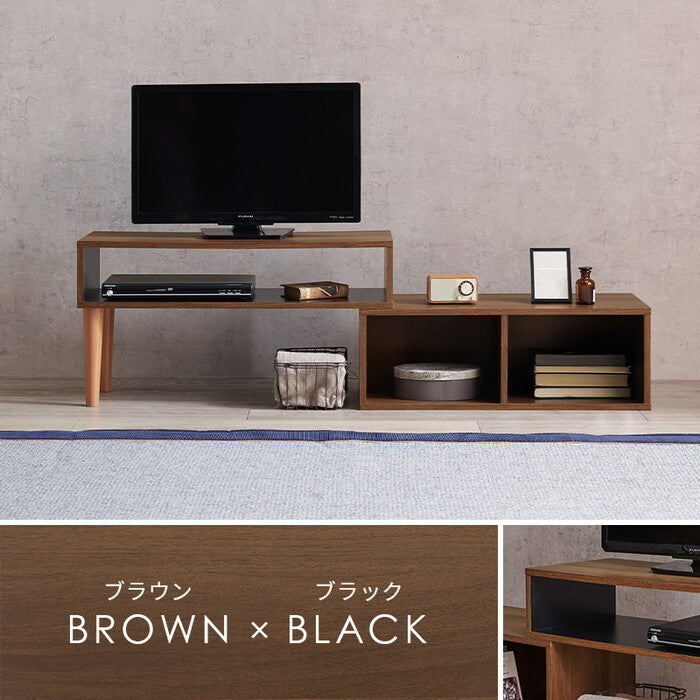 伸縮式ＴＶ台 マーブルグレー ホワイト 幅75〜135×奥行30×高さ40cm VTV-7260 hgs-3000005854の画像