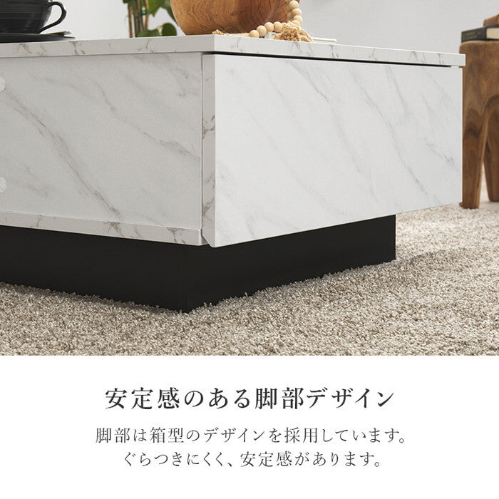 テーブル マーブルグレー マーブルホワイト 幅69×奥行69×高さ33cm VKT-7262 hgs-3000005856の画像