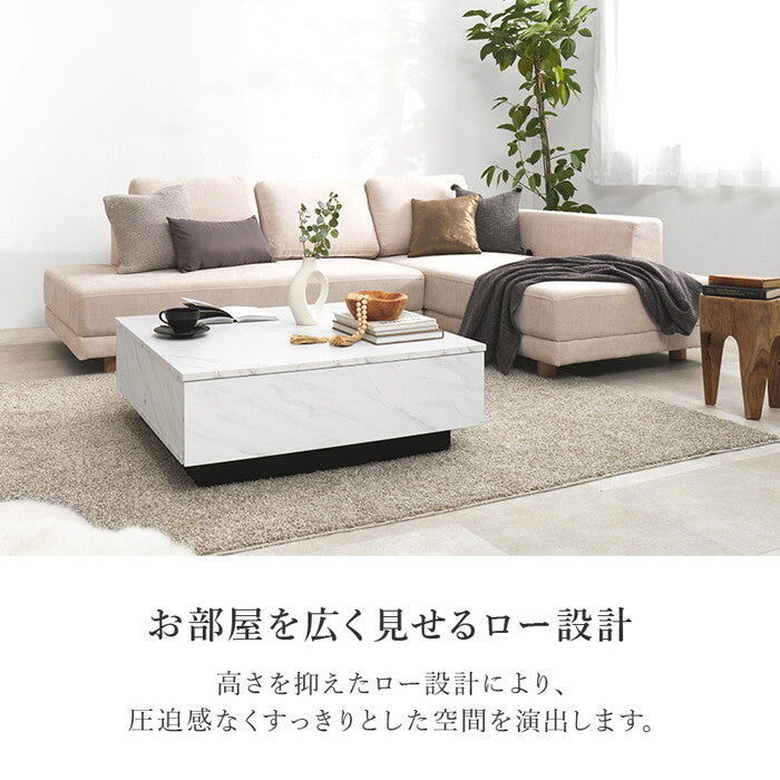 テーブル マーブルグレー マーブルホワイト 幅90×奥行90×高さ33cm VKT-7263 hgs-3000005858の画像