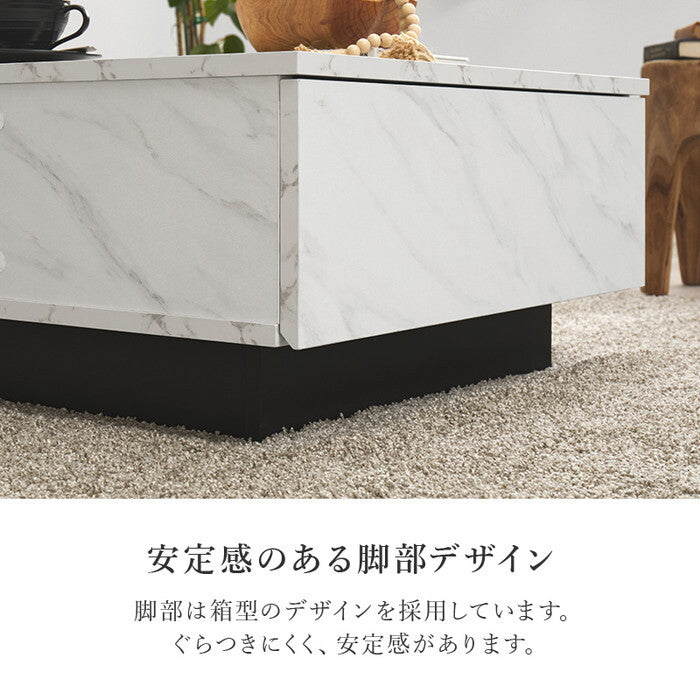 テーブル マーブルグレー マーブルホワイト 幅90×奥行90×高さ33cm VKT-7263 hgs-3000005858の画像