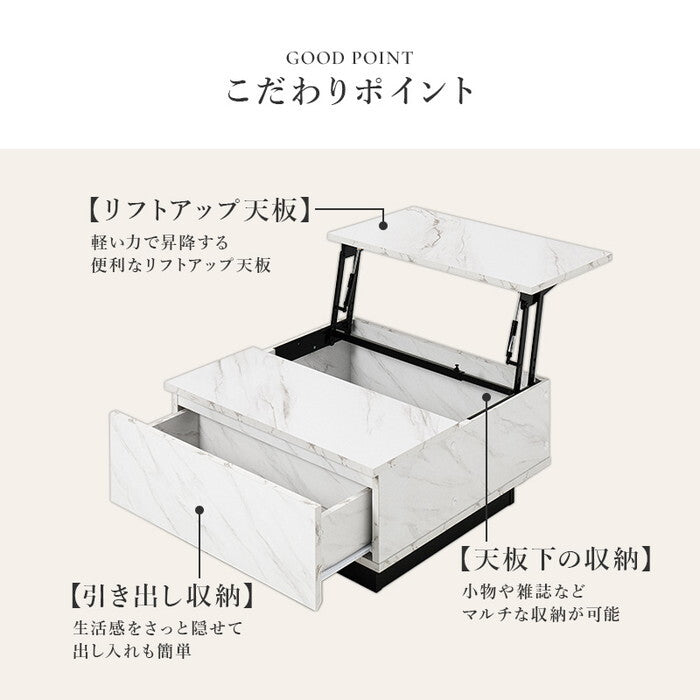 テーブル マーブルグレー マーブルホワイト 幅69×奥行69×高さ33cm VKT-7264 hgs-3000005860の画像
