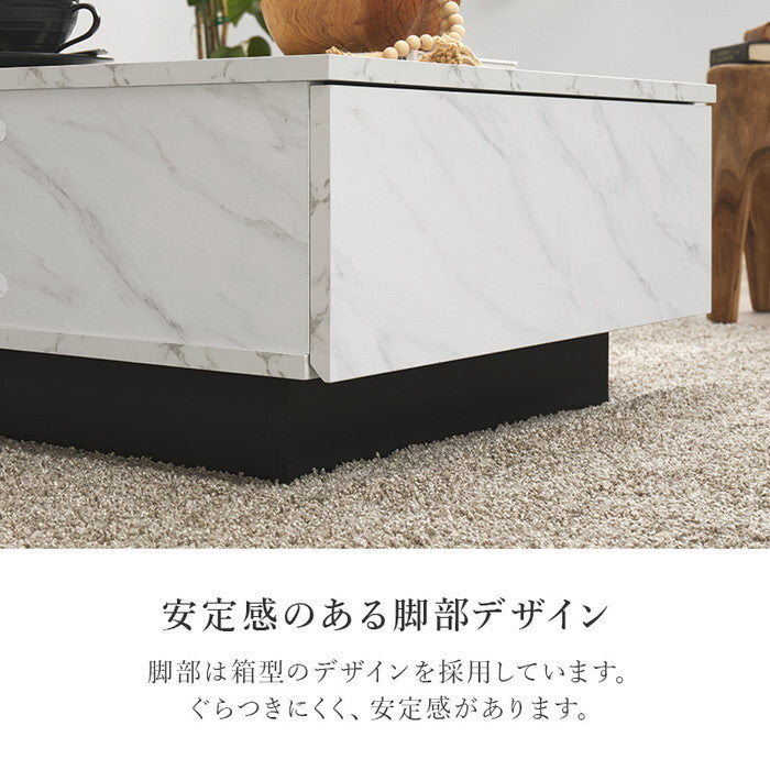 テーブル マーブルグレー マーブルホワイト 幅90×奥行90×高さ33cm VKT-7265 hgs-3000005862の画像