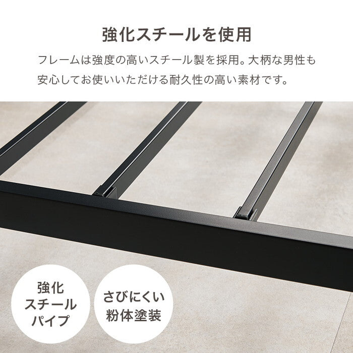 シングルベッド ダークブラウン グレー ホワイト 幅98×奥行212×高さ50.5×座面高14.5cm KH-3073S hgs-3000005867の画像