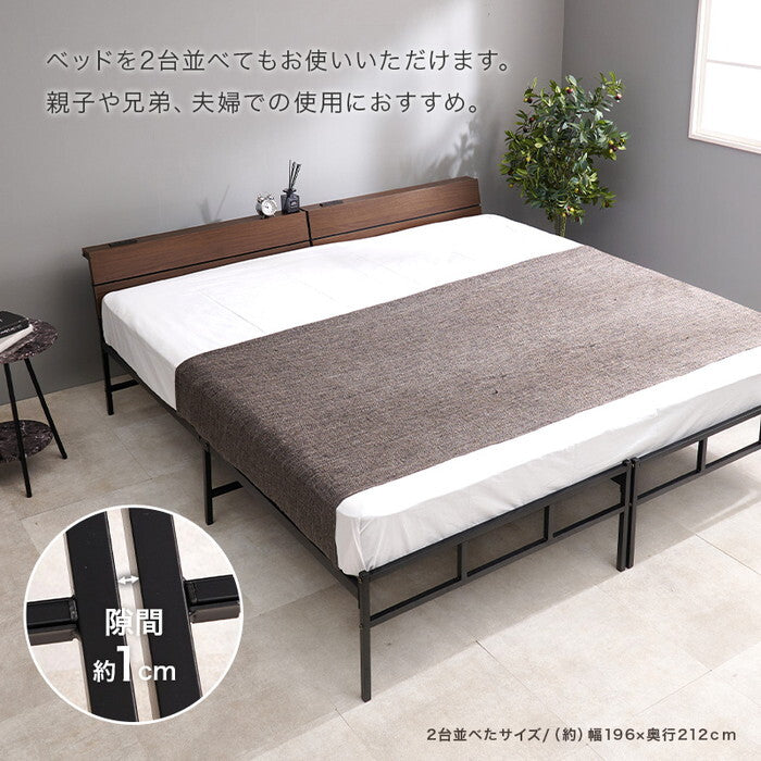 シングルベッド グレー ホワイト 幅98×奥行212×高さ70.5×座面高34.5cm KH-3074S hgs-3000005873の画像