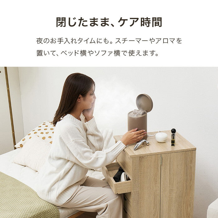 ドレッサーワゴン ブラウン ナチュラル ホワイトウォッシュ 幅39.5(取っ手含む42)×奥行44×高さ80cm RD-1416 hgs-3000005946の画像