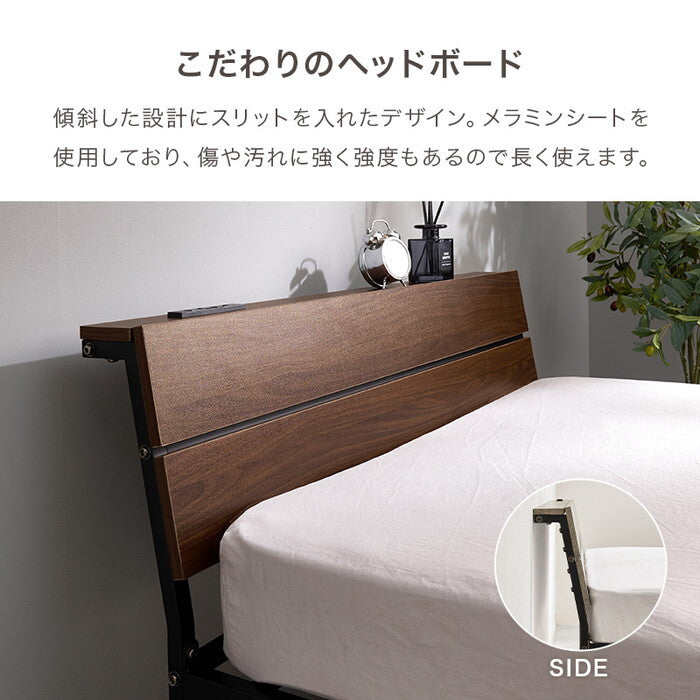 マットレス付シングルベッド グレー ホワイト KH-3074S3301 hgs-3000006177の画像