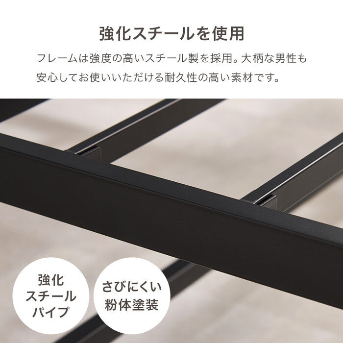 マットレス付シングルベッド グレー ホワイト KH-3074S3301 hgs-3000006177の画像