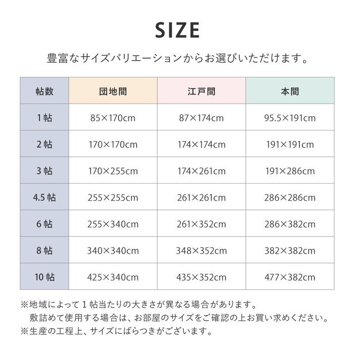 洗える い草風 カーペット 涼風 りょうふう 江戸間 8帖 8畳 PP ラグ ござ ビニール風 上敷き 畳の保護 畳替え 国産 hig-12201280x