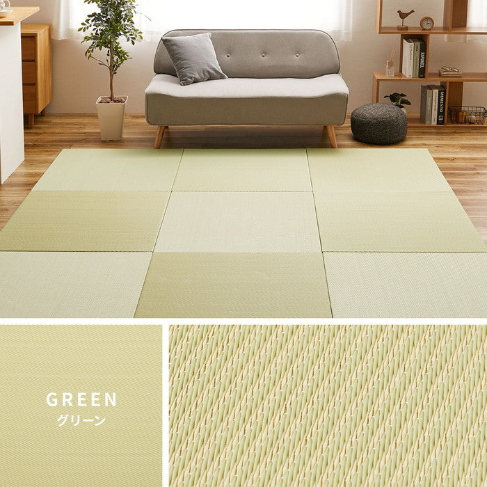 同色6枚セット 水拭きできる い草風 置き畳 綾模様 約65×65×2.5cm 半畳 縁なし フロア畳 ユニット畳 PP 滑り止め付き hig-159056152xの画像
