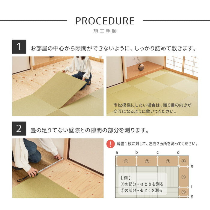 萩原の畳屋さんシリーズ DIY用 薄畳 樹 いつき 約82×82×1.3cm 1枚 敷き畳 置き畳 リフォーム DIY カットできる hig-159067200xの画像