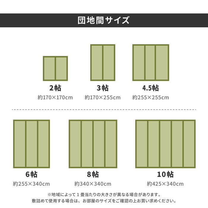 自分で切れる い草 上敷き みすず 団地間 6帖 6畳 フリーカット はっ水 防カビ 消臭 裏貼り 畳の保護 hig-159069260の画像
