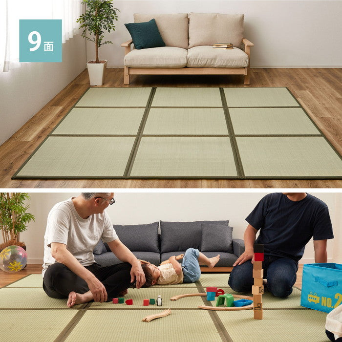 い草 置き畳 連結畳 鎌倉 9面 約225×225×1.1cm 4.5帖 4.5畳 マットレス 折りたためる hig-160900100xの画像