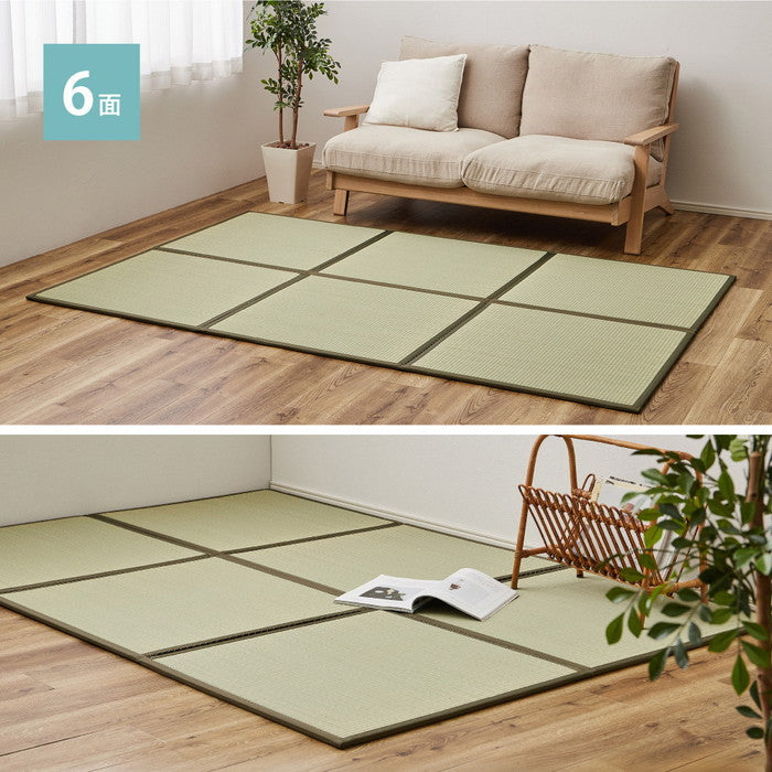 い草 置き畳 連結畳 鎌倉 6面 約150×225×1.1cm 3帖 3畳 マットレス 折りたためる hig-160900110xの画像