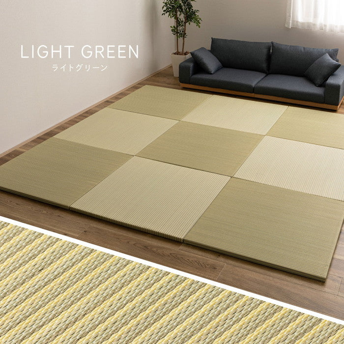 い草×樹脂素材 ハイブリッド 置き畳 綾瀬 約82×82×2.5cm 異素材 丈夫 半畳 縁なし フロア畳 ユニット畳 PP 滑り止め付き hig-160900400xの画像