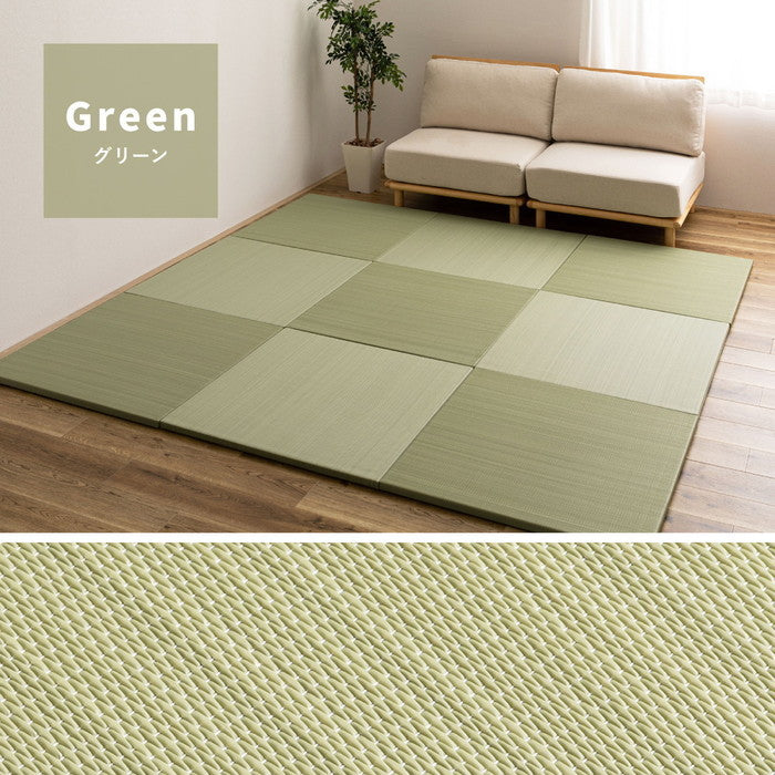 水拭きできる い草風 置き畳 おぼろ 約82×82×2.5cm 半畳 縁なし フロア畳 ユニット畳 PP 滑り止め付き hig-160900600xの画像