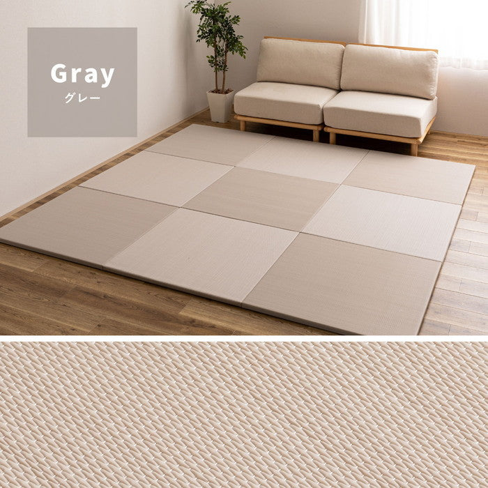 水拭きできる い草風 置き畳 おぼろ 約82×82×2.5cm 半畳 縁なし フロア畳 ユニット畳 PP 滑り止め付き hig-160900600xの画像