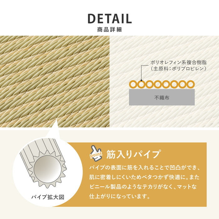 水拭きできる い草風 置き畳 連結畳 綾模様 9面 約225×225×1.1cm 4.5帖 4.5畳 マットレス 折りたためる hig-160900700xの画像