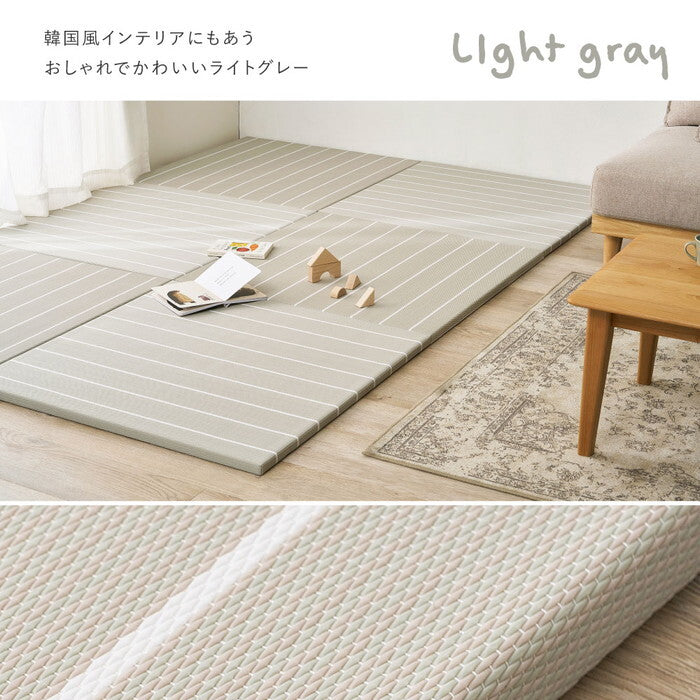 6枚組 い草風置き畳 コトリナ 約82×82×2.5cm ベージュ グレー ライトベージュ ライトグレー hig-160901510xの画像