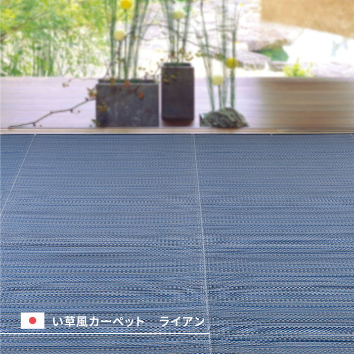 洗える い草風 カーペット ライアン 江戸間 2帖 2畳 PP ラグ ビニール風 上敷 ござ 畳の保護 hig-18912420xの画像