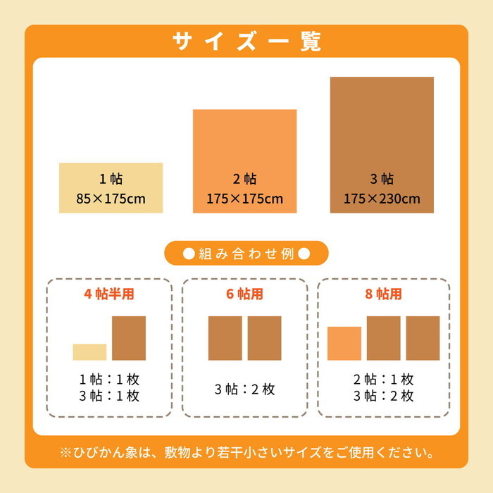 防音ノンスリップシート ひびかん象Lite 約175×175cm hig-230101710xの画像
