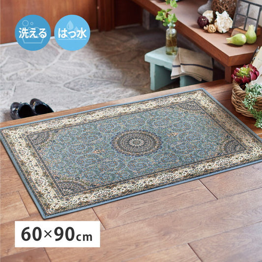 転写プリントマット ターコイズ 約60×90cm ターコイズ hig-240613970xの画像