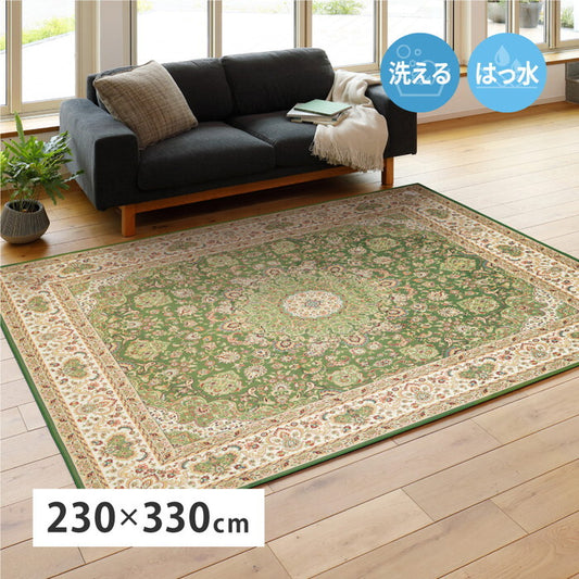 はっ水加工付き 転写プリントラグ パレス 約230×330cm パレス hig-240614150xの画像