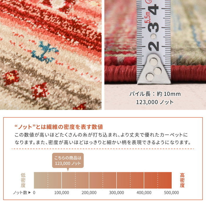 ウィルトン 玄関マット RAKKAS ラッカス 約50×80cm 民族柄 ギャッベ風 インテリアマット オールシーズン hig-240619904xの画像