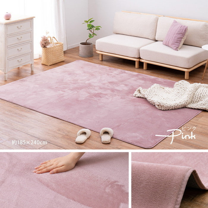 洗えるラグ メレンゲタッチ 約160×220cm 楕円形 洗濯機で洗える ウォッシャブル 滑り止め付き フランネル ホットカーペットカバー hig-240620531xの画像