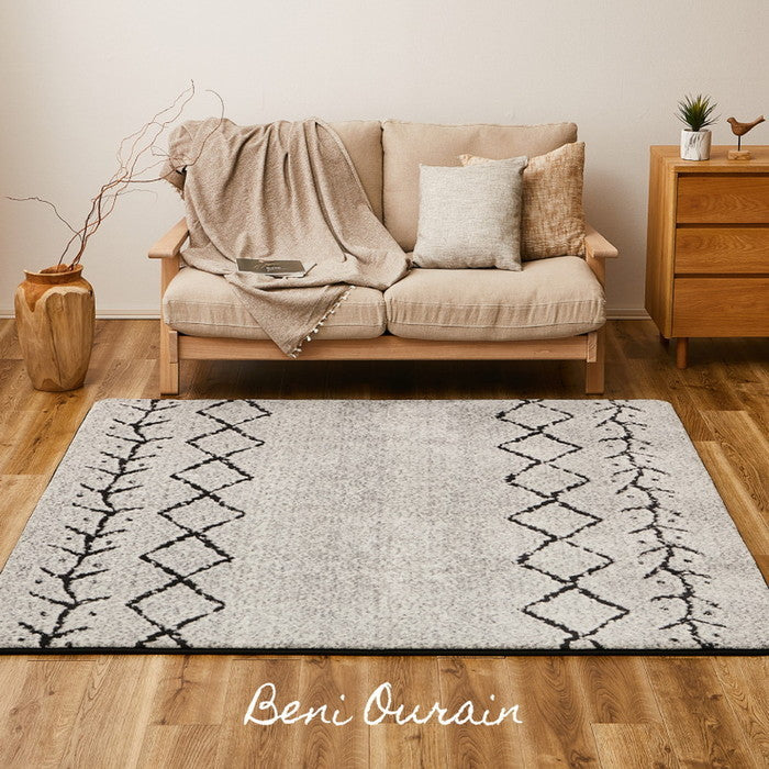 先染め ふっくらラグ ベニワレン 約200×240cm ホットカーペットカバー ウレタン入り 床暖房対応 モノトーン hig-240630401xの画像