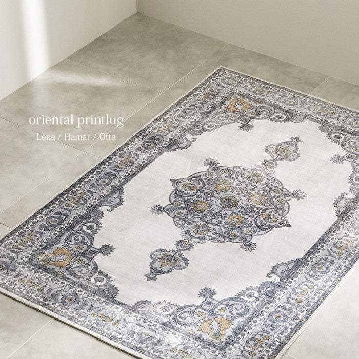 ソフトフランネル 転写プリントラグ 約190×240cm レーナ ハーマル オッタ 洗えるラグ 滑り止め付き オールシーズン hig-240639602xの画像