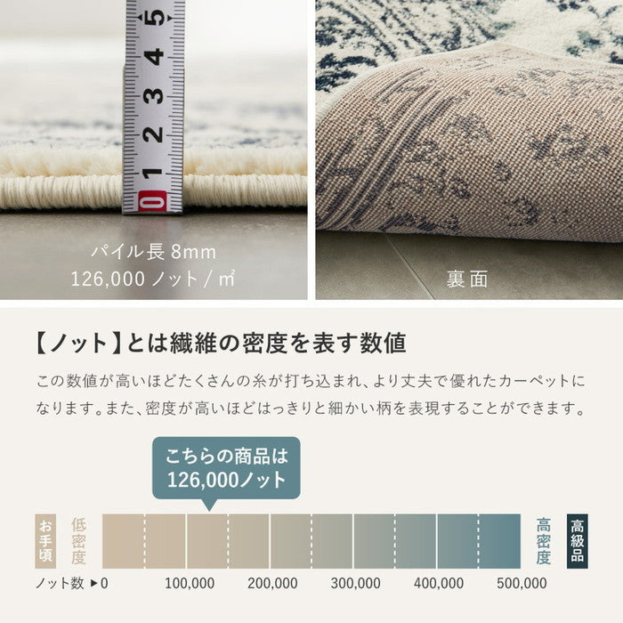 ウィルトンラグ カマル 約200×250cm ウィルトン織 オリエンタル アンティーク ホットカーペット対応 床暖房対応 エジプト製 hig-240639902xの画像