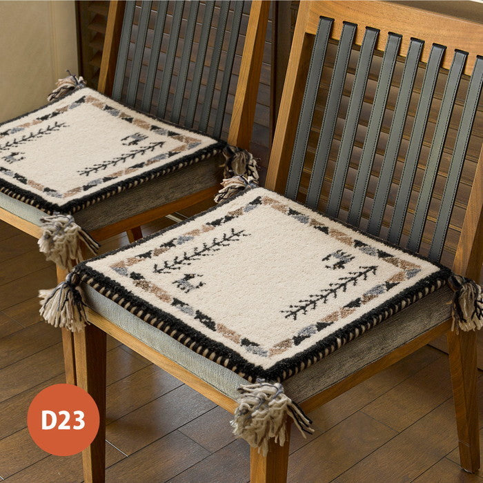 ギャッベ チェアパッド 約40×40cm ギャベ GABBEH D21 D22 D23 D24 ウール 羊毛 チェアマット 座布団 正方形 hig-270034700xの画像