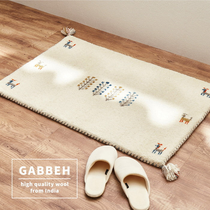 ギャッベ 玄関マット 約70×120cm ギャベ GABBEH D21 D22 D23 D24 ウール 羊毛 アクセントマット インテリアマット hig-270034730xの画像