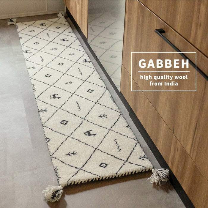 ギャッベ キッチンマット 約40×120cm ギャベ GABBEH D21 D22 D23 D24 ウール 羊毛 ロングマット アクセントマット hig-270034780xの画像