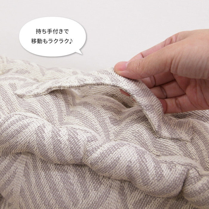 インド綿クッキークッション クラック 約42×42×10cm ネイビー ホワイト hig-270061565xの画像