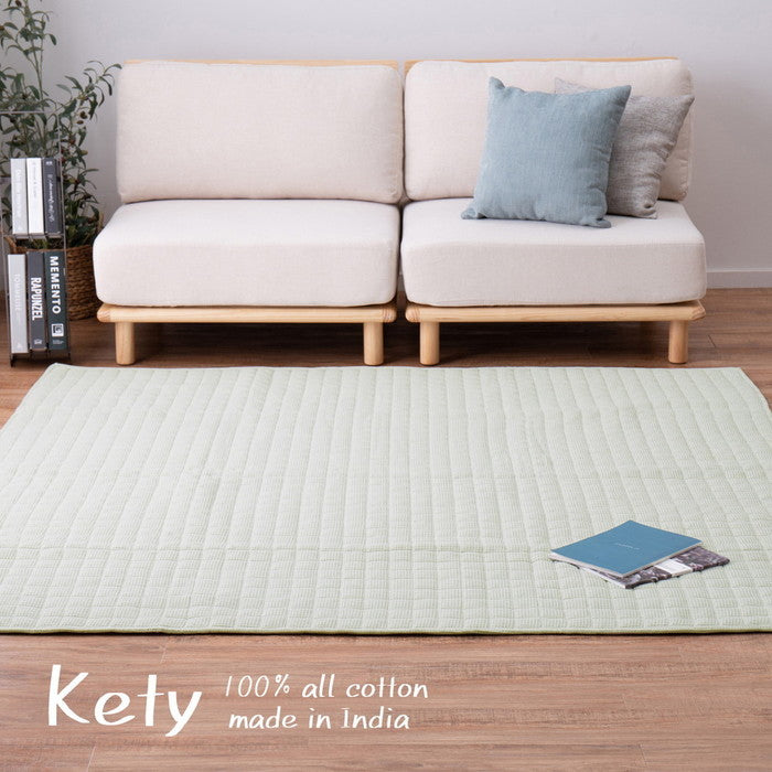 インド綿 キルトラグ ケティ 約185×240cm 洗濯機で洗えるラグ ワッフル生地 オールシーズン hig-270078831xの画像
