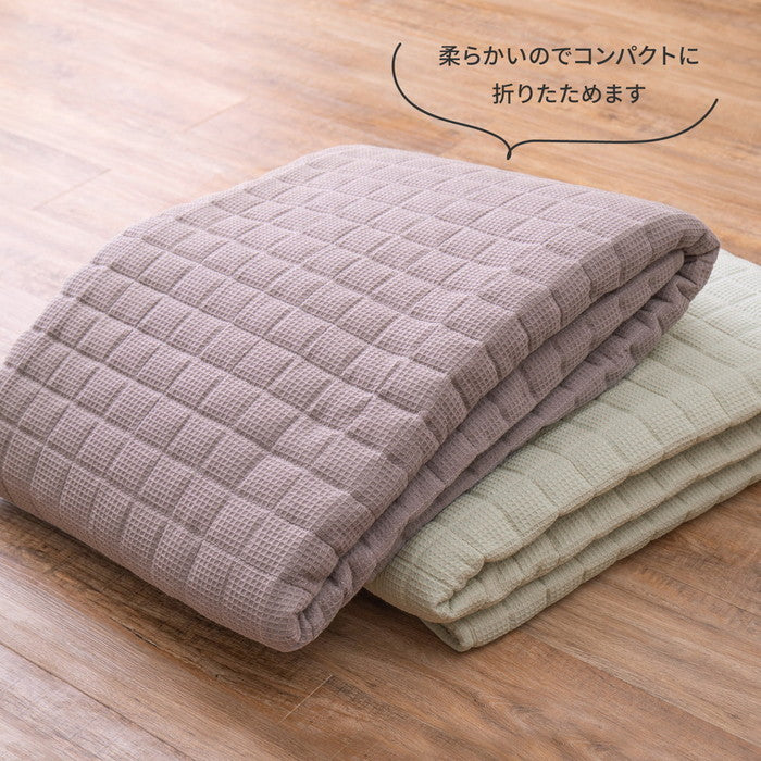 インド綿 キルトラグ ケティ 約185×240cm 洗濯機で洗えるラグ ワッフル生地 オールシーズン hig-270078831xの画像