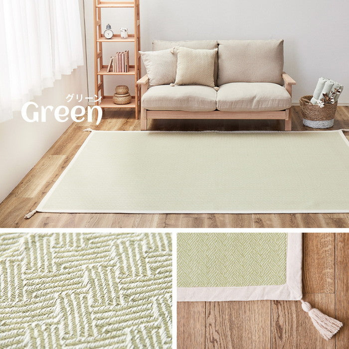 インド綿ラグ アルト 約90×185cm 洗濯機で洗える ボンディング ラグマット 滑り止め付き hig-270078901xの画像