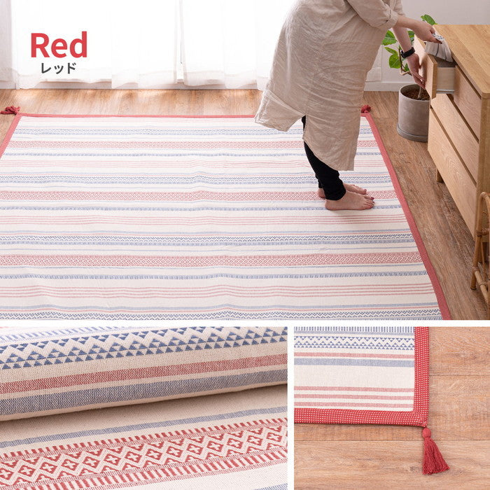 インド綿 ラグ テラ 約185×240cm 洗濯機で洗える 滑り止め hig-270080521xの画像